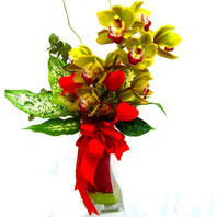  Ankara basnevleri hediye sevgilime hediye iek  1 adet dal orkide ve cam yada mika vazo tanzim
