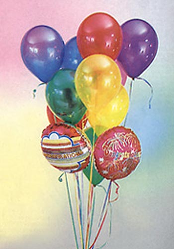  Ankara ayval internetten iek sat  19 adet karisik renkte uan balon buketi