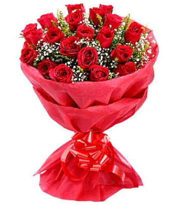 21 adet kırmızı gülden modern buket  Ankara etlik İnternetten çiçek siparişi 