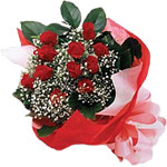  Ankara bağlum online çiçek gönderme sipariş  KIRMIZI AMBALAJ BUKETINDE 12 ADET GÜL