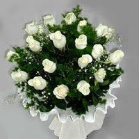  Ankara Keçiören çiçek mağazası , çiçekçi adresleri  11 adet beyaz gül buketi ve bembeyaz amnbalaj