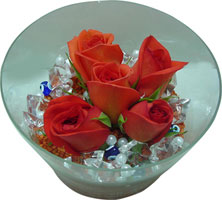  Ankara sanatoryum çiçek servisi , çiçekçi adresleri  5 adet gül ve cam tanzimde çiçekler