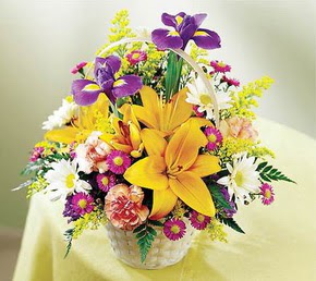  Ankara Ufuktepe çiçek online çiçek siparişi  Karisik mevsim çiçeklerinden sepet tanzimi