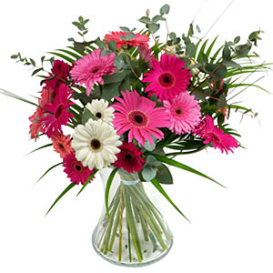 15 adet gerbera ve vazo çiçek tanzimi  Ankara bademlik 14 şubat sevgililer günü çiçek 