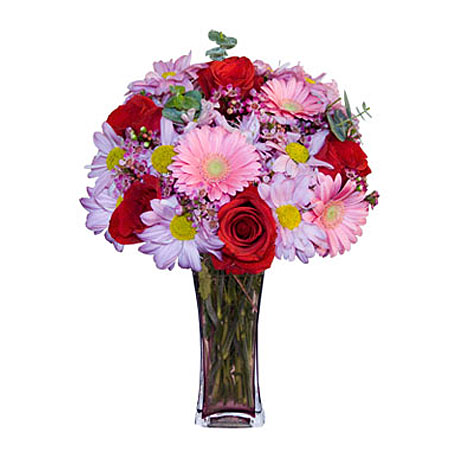 Görsel hediye karisik cam mevsim demeti  Ankara Keçiören çiçek siparişi vermek 