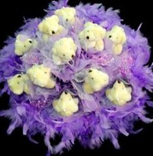 11 adet pelus ayicik buketi  Ankara kızlarpınarı yurtiçi ve yurtdışı çiçek siparişi 