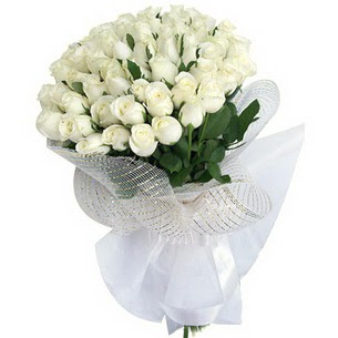  Ankara Keçiören hediye çiçek yolla  51 adet beyaz gülden buket tanzimi