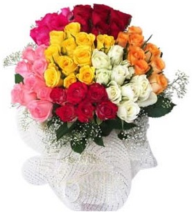  Ankara Keçiören online çiçekçi , çiçek siparişi  51 adet farklı renklerde gül buketi