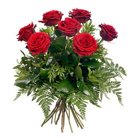 Ankara bademlik 14 şubat sevgililer günü çiçek  7 adet kırmızı gülden buket