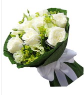 9 adet beyaz gül buketi  Ankara şentepe internetten çiçek siparişi 