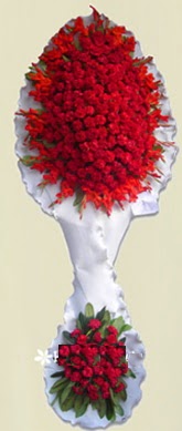 Çift katlı kıpkırmızı düğün açılış çiçeği  Ankara atapark kaliteli taze ve ucuz çiçekler 