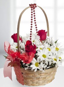 sepette 3 gül ve krizantem çiçekleri  Ankara esertepe çiçek yolla , çiçek gönder , çiçekçi  