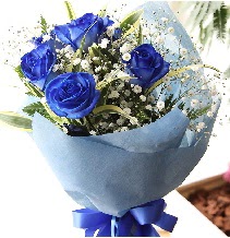 5 adet mavi gülden buket çiçeği  Ankara esertepe çiçek yolla , çiçek gönder , çiçekçi  