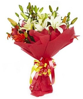 5 dal kazanlanka lilyum buketi  Ankara kalaba çiçek gönderme sitemiz güvenlidir 