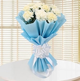 19 adet beyaz karanfil buketi  Ankara esertepe çiçek yolla , çiçek gönder , çiçekçi  