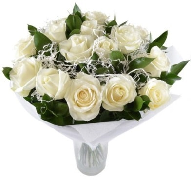 15 beyaz gül buketi sade aşk  Ankara esertepe çiçek yolla , çiçek gönder , çiçekçi  