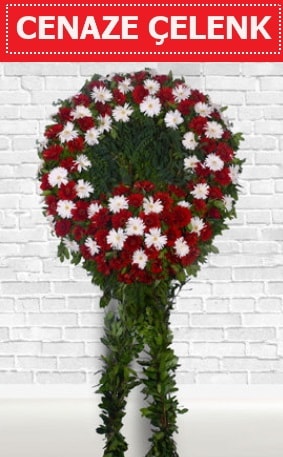 Kırmızı Beyaz Çelenk Cenaze çiçeği  Ankara Etlik çiçek gönderme 