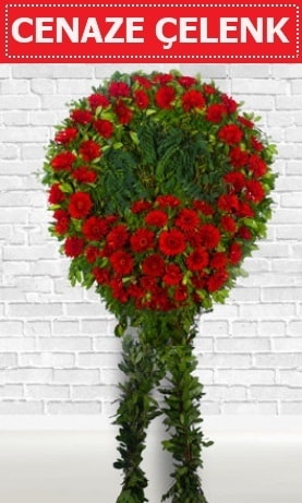 Kırmızı Çelenk Cenaze çiçeği  Ankara Etlik çiçek gönderme 