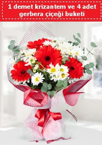 Krizantem ve Gerbera Buketi  Ankara şentepe internetten çiçek siparişi 