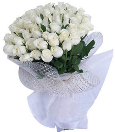41 adet beyaz gülden kız isteme buketi  Ankara şentepe internetten çiçek siparişi 