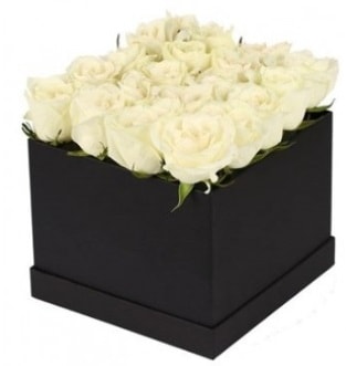Kare kutuda 19 adet beyaz gül aranjmanı  Ankara Keçiören online çiçekçi , çiçek siparişi 